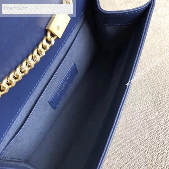 Saint Laurent Kate Small Chain and Tassel Bag in Smooth Leather 474366 Dark Blue/Gold   (BGL-9071704)