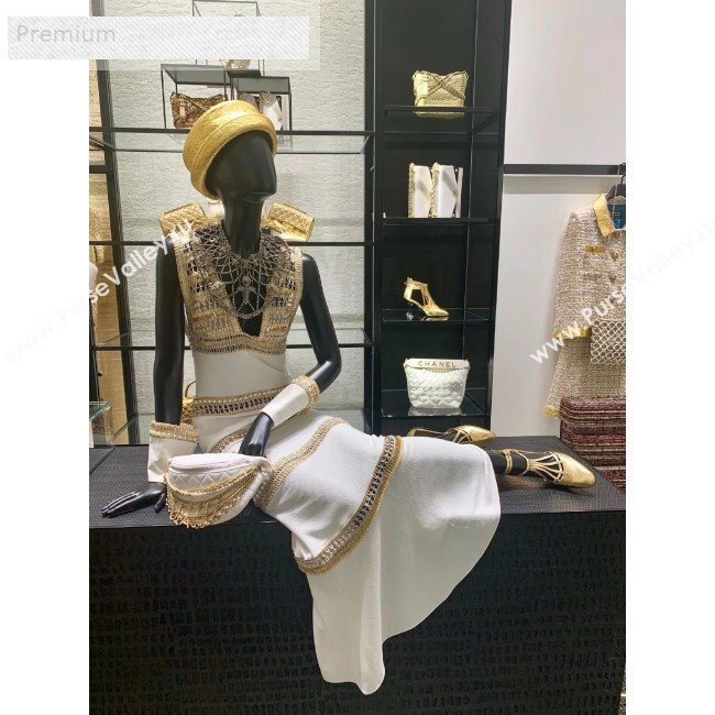 Chanel Metallic Laminated Lambskin High-Heel Sandals G34886 Gold 2019 (XO-9071717)