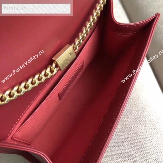 Saint Laurent Kate Small Chain and Tassel Bag in Smooth Leather 474366 Dark Red/Gold   (BGL-9071705)