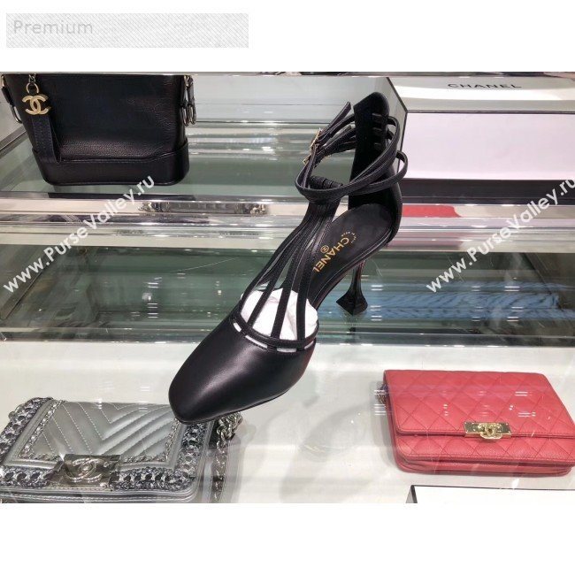 Chanel Laminated Lambskin High-Heel Sandals G34886 Black 2019 (XO-9071718)