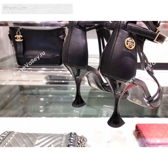 Chanel Laminated Lambskin High-Heel Sandals G34886 Black 2019 (XO-9071718)