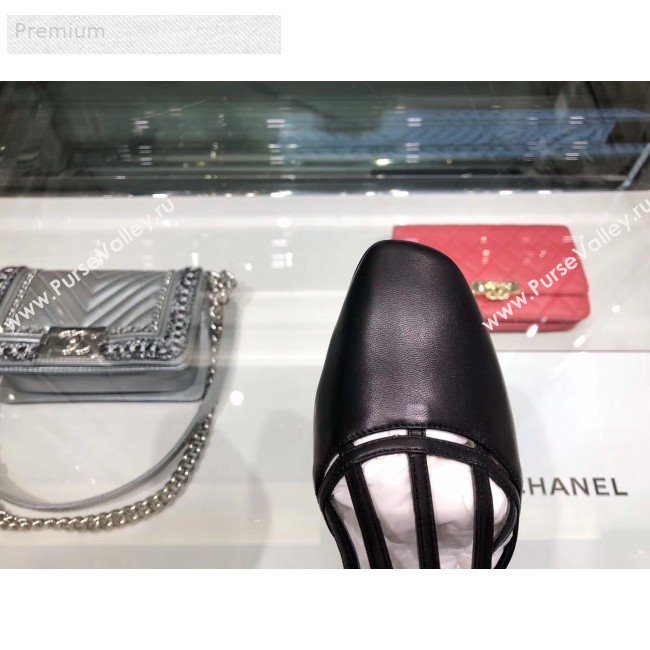 Chanel Laminated Lambskin High-Heel Sandals G34886 Black 2019 (XO-9071718)