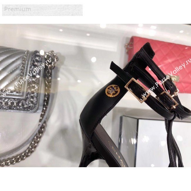 Chanel Laminated Lambskin High-Heel Sandals G34886 Black 2019 (XO-9071718)
