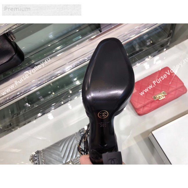 Chanel Laminated Lambskin High-Heel Sandals G34886 Black 2019 (XO-9071718)