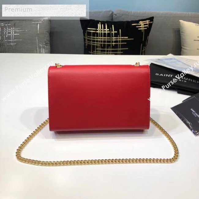 Saint Laurent Kate Small Chain and Tassel Bag in Smooth Leather 474366 Bright Red/Gold   (BGL-9071707)