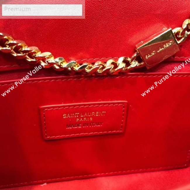 Saint Laurent Kate Small Chain and Tassel Bag in Smooth Leather 474366 Bright Red/Gold   (BGL-9071707)