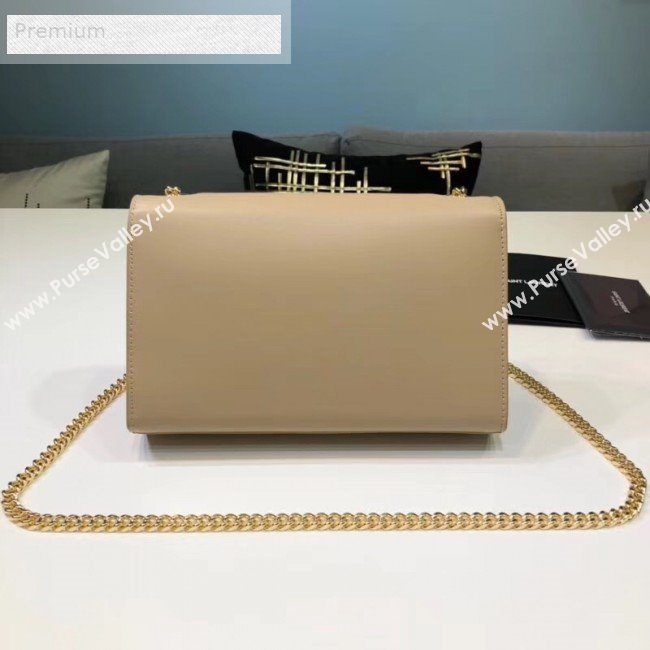 Saint Laurent Kate Small Chain and Tassel Bag in Smooth Leather 474366 Beige/Gold   (BGL-9071709)