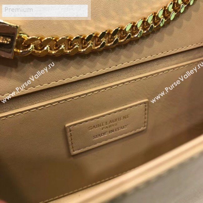 Saint Laurent Kate Small Chain and Tassel Bag in Smooth Leather 474366 Beige/Gold   (BGL-9071709)