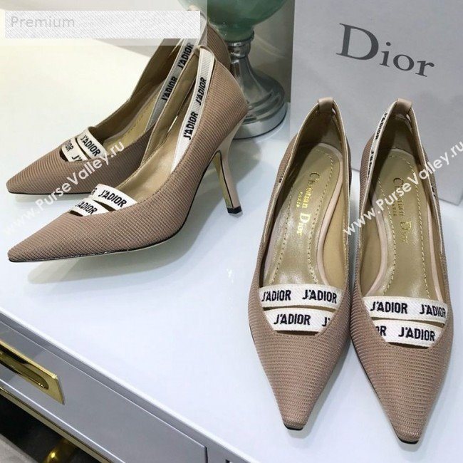 Dior Jadior Fabric Logo Band Heel Pump 6.5cm/9.5cm Beige 2019 (JINC-9071729)