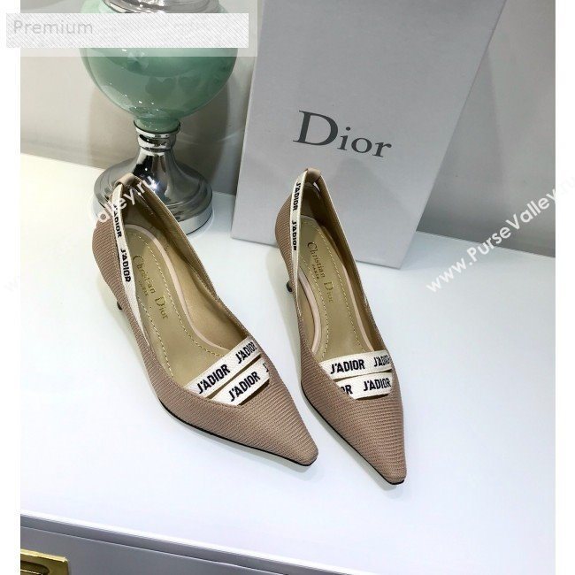 Dior Jadior Fabric Logo Band Heel Pump 6.5cm/9.5cm Beige 2019 (JINC-9071729)
