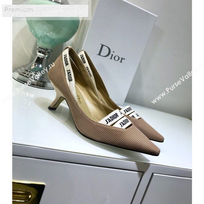 Dior Jadior Fabric Logo Band Heel Pump 6.5cm/9.5cm Beige 2019 (JINC-9071729)