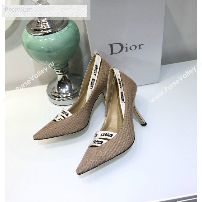 Dior Jadior Fabric Logo Band Heel Pump 6.5cm/9.5cm Beige 2019 (JINC-9071729)
