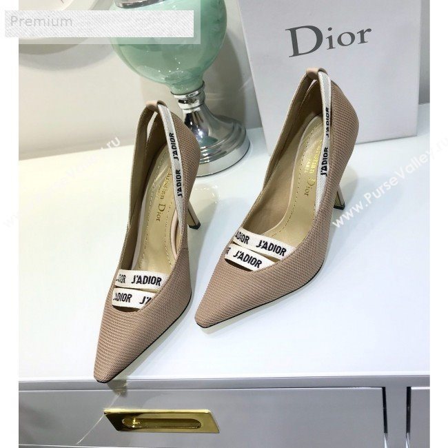Dior Jadior Fabric Logo Band Heel Pump 6.5cm/9.5cm Beige 2019 (JINC-9071729)
