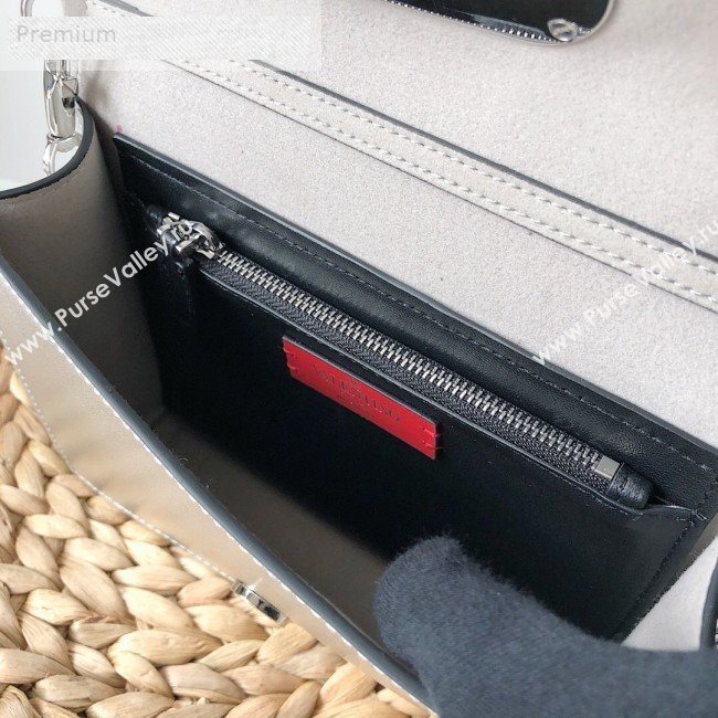Valentino Small Metallic Calfskin VCASE Chain Shoulder Bag Silver 2019 (JJ3-9071511)