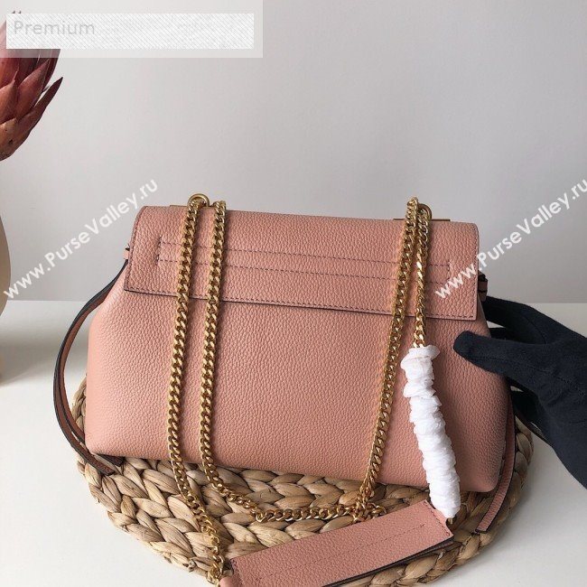 Valentino Small VRing Grainy Calfskin Chain Shoulder Bag Pink 2019 (JJ3-9071512)