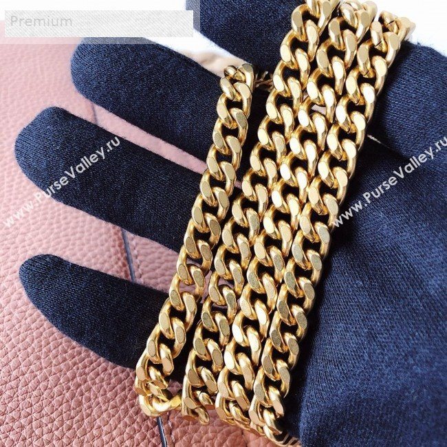 Valentino Small VRing Grainy Calfskin Chain Shoulder Bag Pink 2019 (JJ3-9071512)