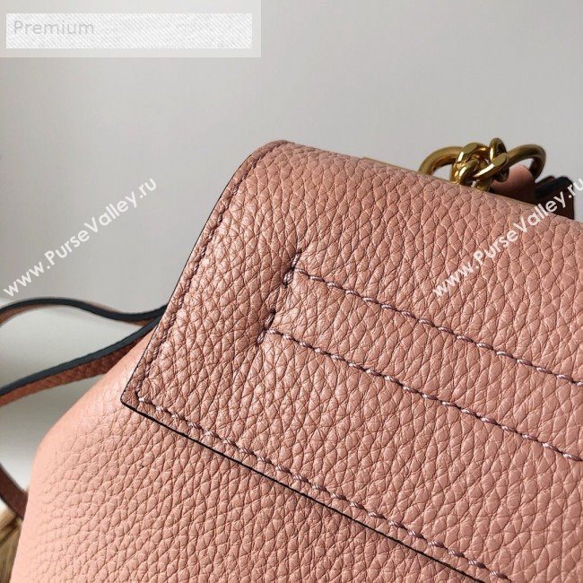 Valentino Small VRing Grainy Calfskin Chain Shoulder Bag Pink 2019 (JJ3-9071512)