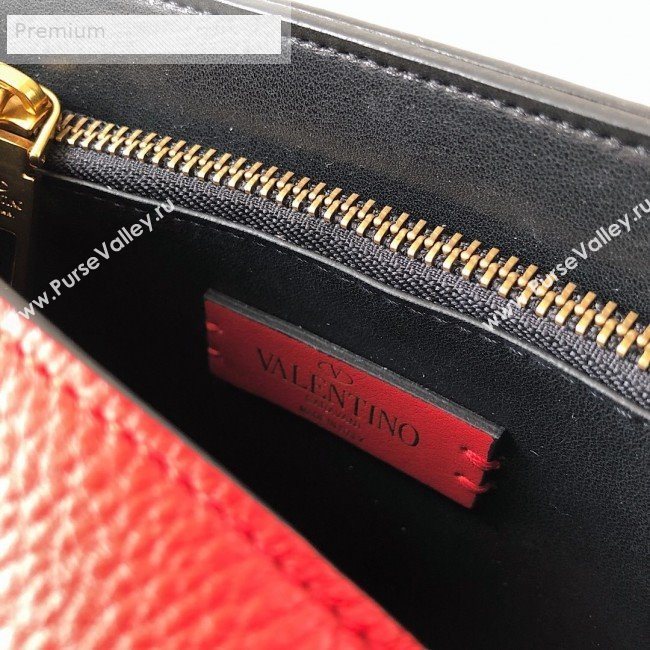 Valentino Small VRing Grainy Calfskin Chain Shoulder Bag Red 2019 (JJ3-9071513)