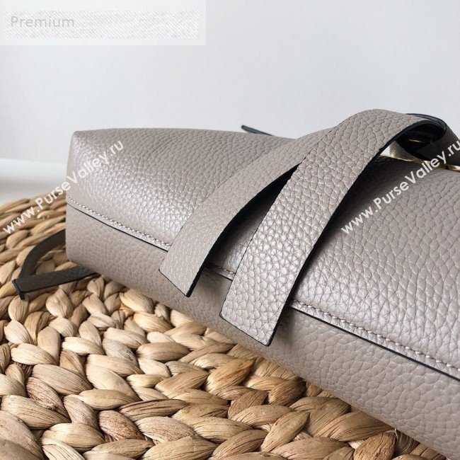 Valentino Small VRing Grainy Calfskin Chain Shoulder Bag Grey 2019 (JJ3-9071514)