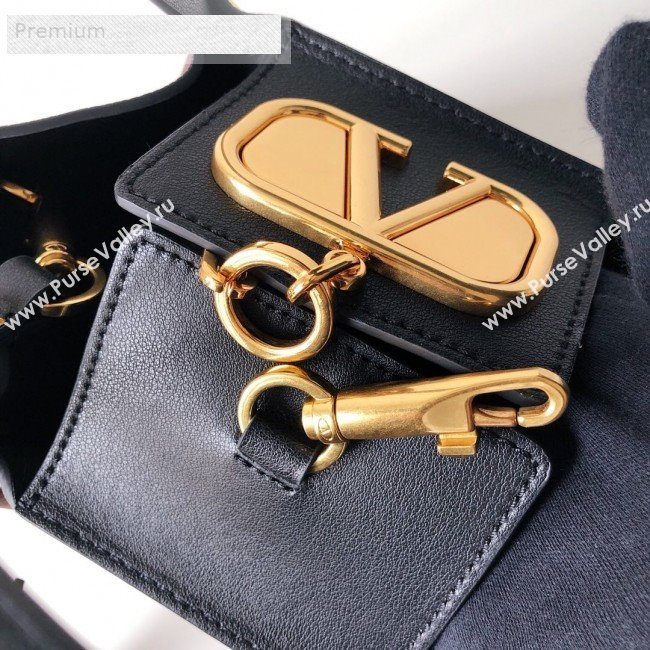 Valentino Small VCASE Grainy Calfskin Shopping Tote Bag Burgundy 2019 (JJ3-9071516)