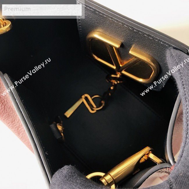 Valentino Small VCASE Grainy Calfskin Shopping Tote Bag Burgundy 2019 (JJ3-9071516)