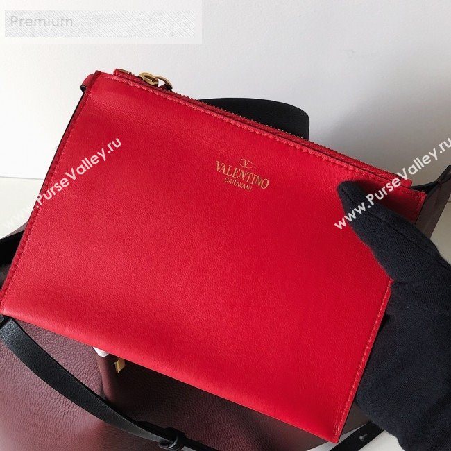 Valentino Large VCASE Grainy Calfskin Shopping Tote Bag Burgundy 2019 (JJ3-9071517)