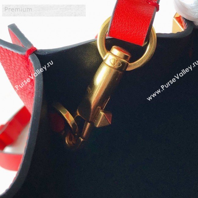 Valentino Small VCASE Grainy Calfskin Shopping Tote Bag Red 2019 (JJ3-9071518)