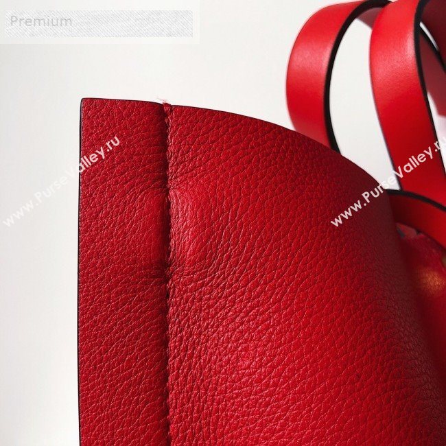 Valentino Large VCASE Grainy Calfskin Shopping Tote Bag Red 2019 (JJ3-9071519)
