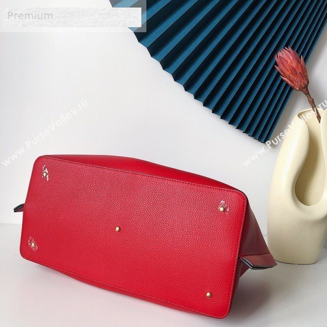 Valentino Large VCASE Grainy Calfskin Shopping Tote Bag Red 2019 (JJ3-9071519)