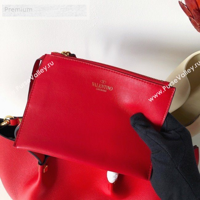 Valentino Large VCASE Grainy Calfskin Shopping Tote Bag Red 2019 (JJ3-9071519)