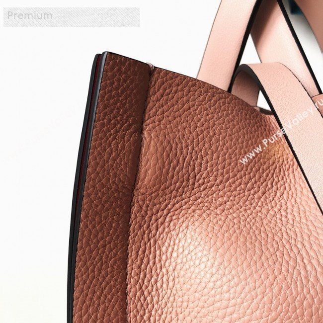 Valentino Small VCASE Grainy Calfskin Shopping Tote Bag Light Pink 2019 (JJ3-9071520)
