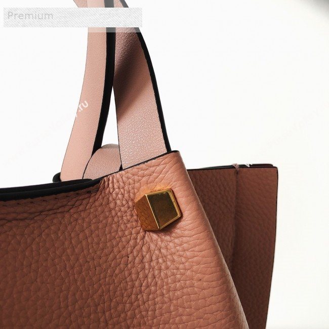 Valentino Small VCASE Grainy Calfskin Shopping Tote Bag Light Pink 2019 (JJ3-9071520)