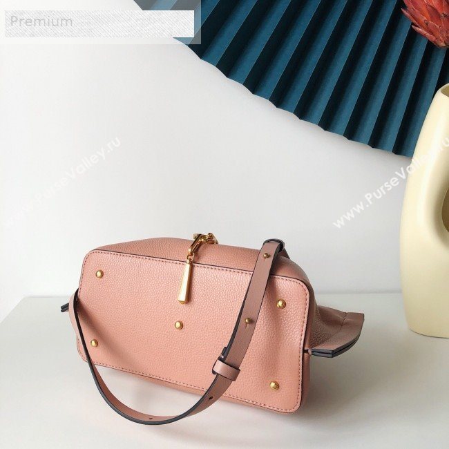 Valentino Small VCASE Grainy Calfskin Shopping Tote Bag Light Pink 2019 (JJ3-9071520)