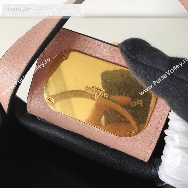 Valentino Small VCASE Grainy Calfskin Shopping Tote Bag Light Pink 2019 (JJ3-9071520)