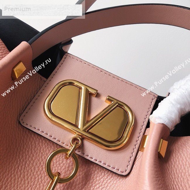 Valentino Large VCASE Grainy Calfskin Shopping Tote Bag Light Pink 2019 (JJ3-9071521)