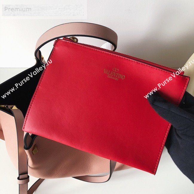 Valentino Large VCASE Grainy Calfskin Shopping Tote Bag Light Pink 2019 (JJ3-9071521)