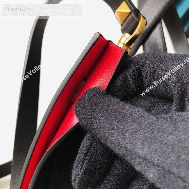 Valentino Small VCASE Grainy Calfskin Shopping Tote Bag Black 2019 (JJ3-9071522)