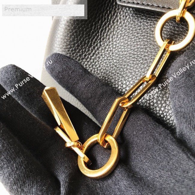 Valentino Small VCASE Grainy Calfskin Shopping Tote Bag Black 2019 (JJ3-9071522)