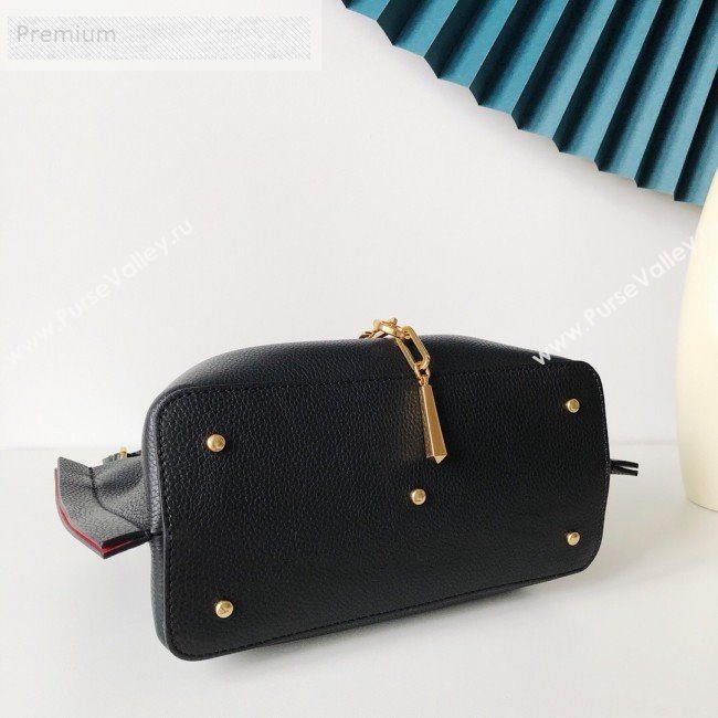 Valentino Small VCASE Grainy Calfskin Shopping Tote Bag Black 2019 (JJ3-9071522)