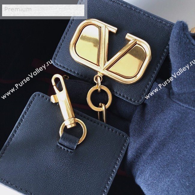 Valentino Large VCASE Grainy Calfskin Shopping Tote Bag Black 2019 (JJ3-9071523)