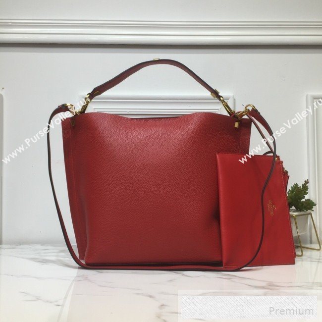 Valentino VRing Chain Grained Calfskin Shopping Tote Bag Red 2019 (XYD-9052138)