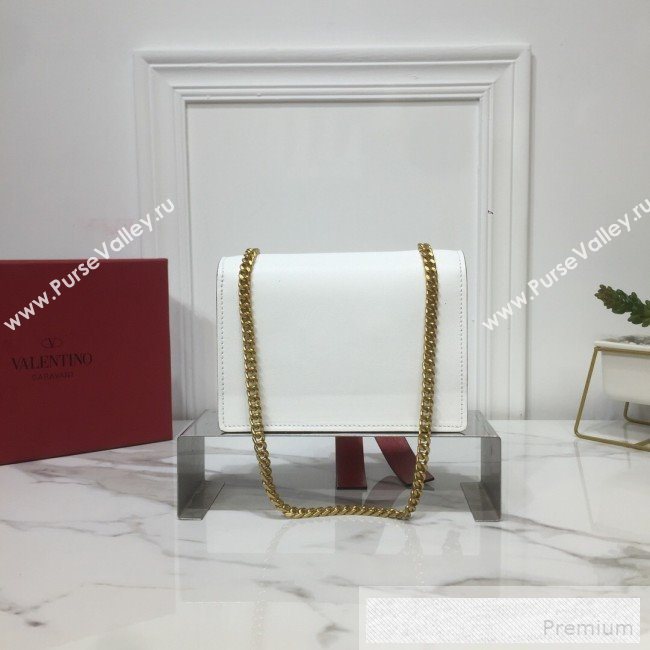 Valentino VRing Chain Flap Shoulder Bag White 2019 (XYD-9052140)