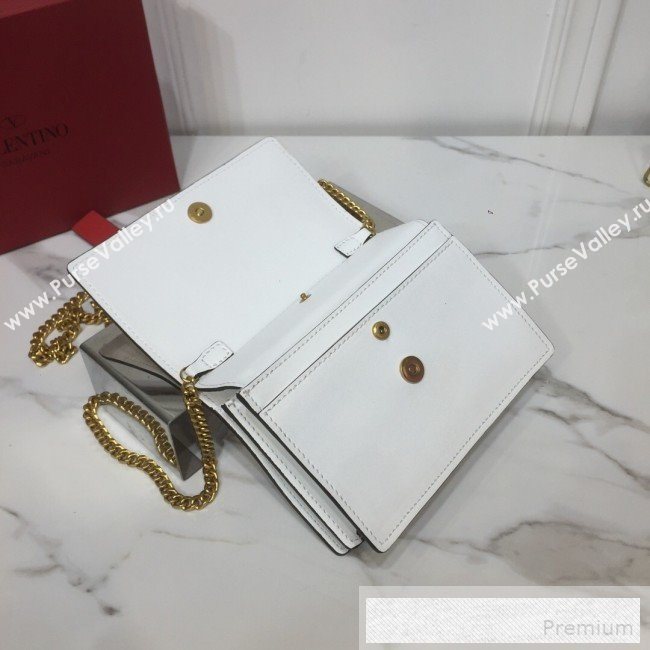 Valentino VRing Chain Flap Shoulder Bag White 2019 (XYD-9052140)