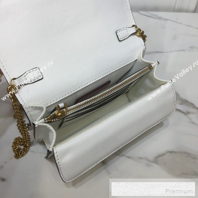 Valentino VRing Chain Flap Shoulder Bag White 2019 (XYD-9052140)