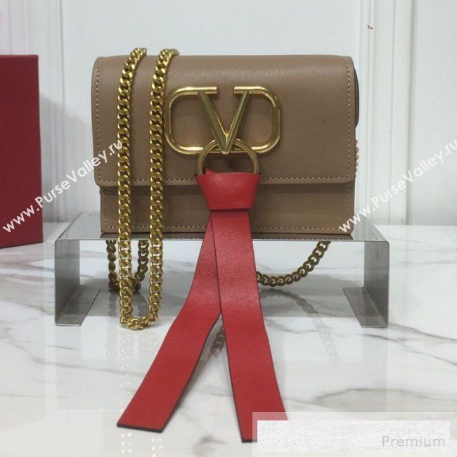 Valentino VRing Chain Flap Shoulder Bag Brown 2019 (XYD-9052141)