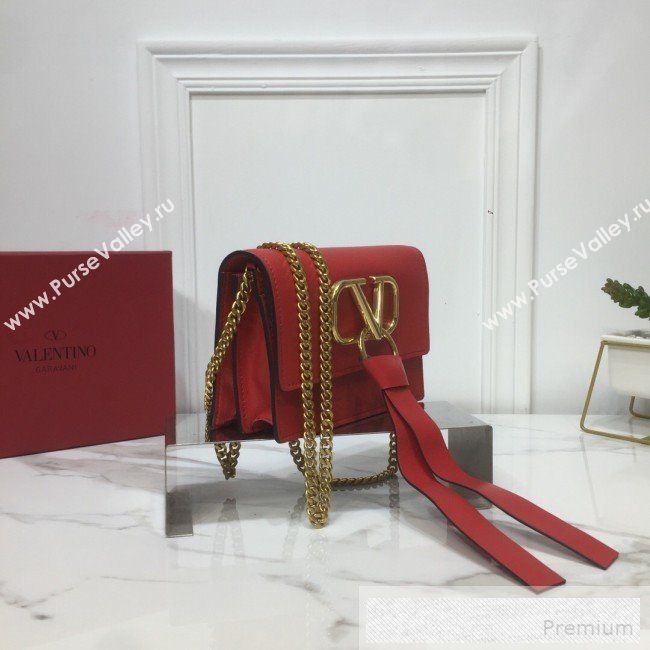 Valentino VRing Chain Flap Shoulder Bag Red 2019 (XYD-9052142)