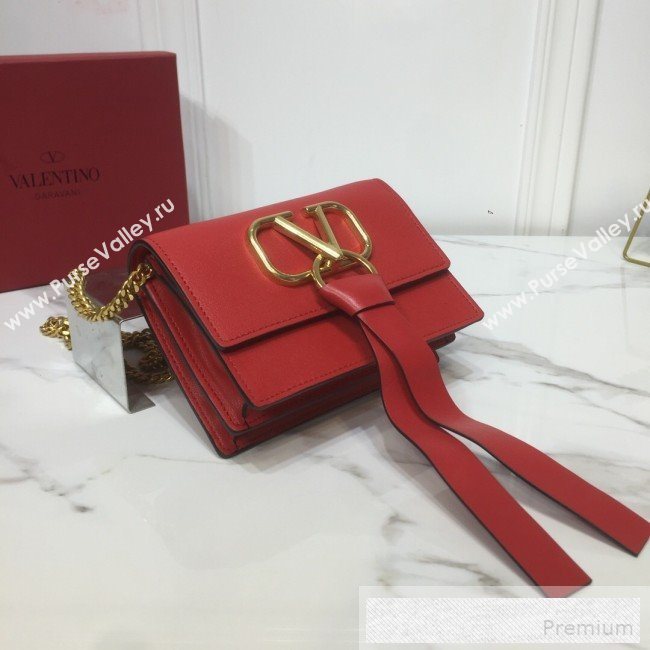 Valentino VRing Chain Flap Shoulder Bag Red 2019 (XYD-9052142)