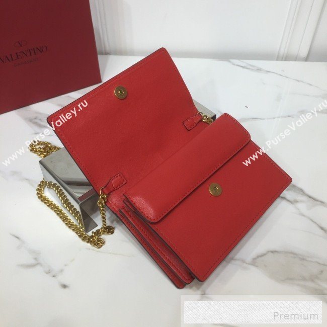 Valentino VRing Chain Flap Shoulder Bag Red 2019 (XYD-9052142)