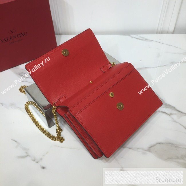Valentino VRing Chain Flap Shoulder Bag Red 2019 (XYD-9052142)