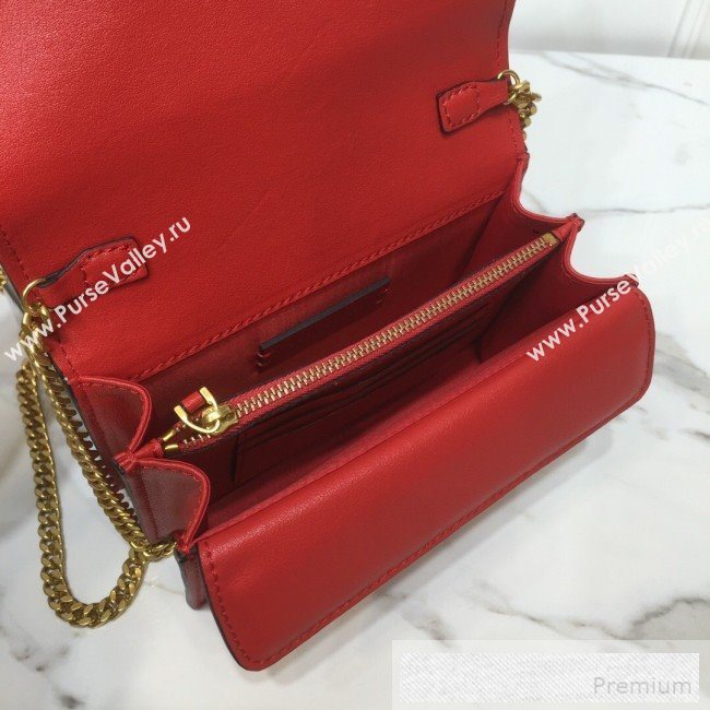 Valentino VRing Chain Flap Shoulder Bag Red 2019 (XYD-9052142)